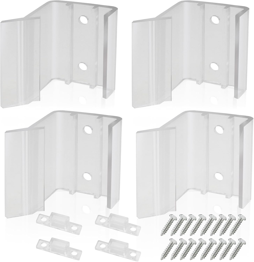 Lhybtm 4 Pack Universal RV Sliding Mirror Door Latch for Closet