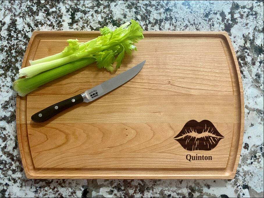 Lips Cutting Board | Lipstick Mouth Charcuterie Board | Custom Serving Tray |