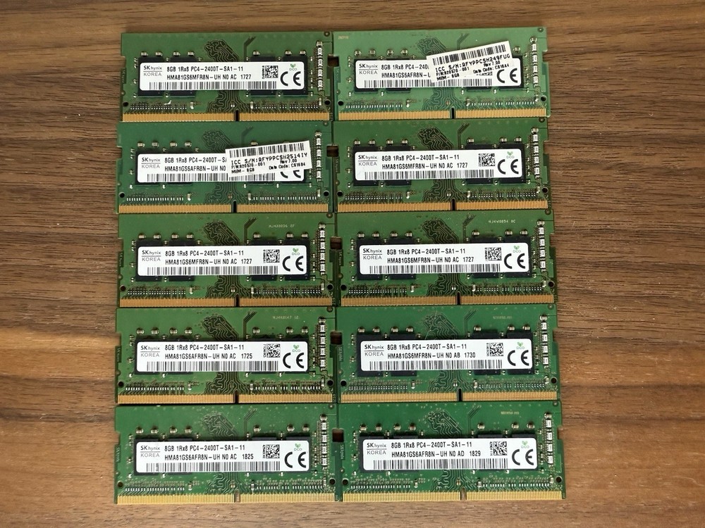 8GB DDR4 PC4-2400T 2400MHz 1Rx8 SODIMM Laptop Memory RAM LOT OF 10