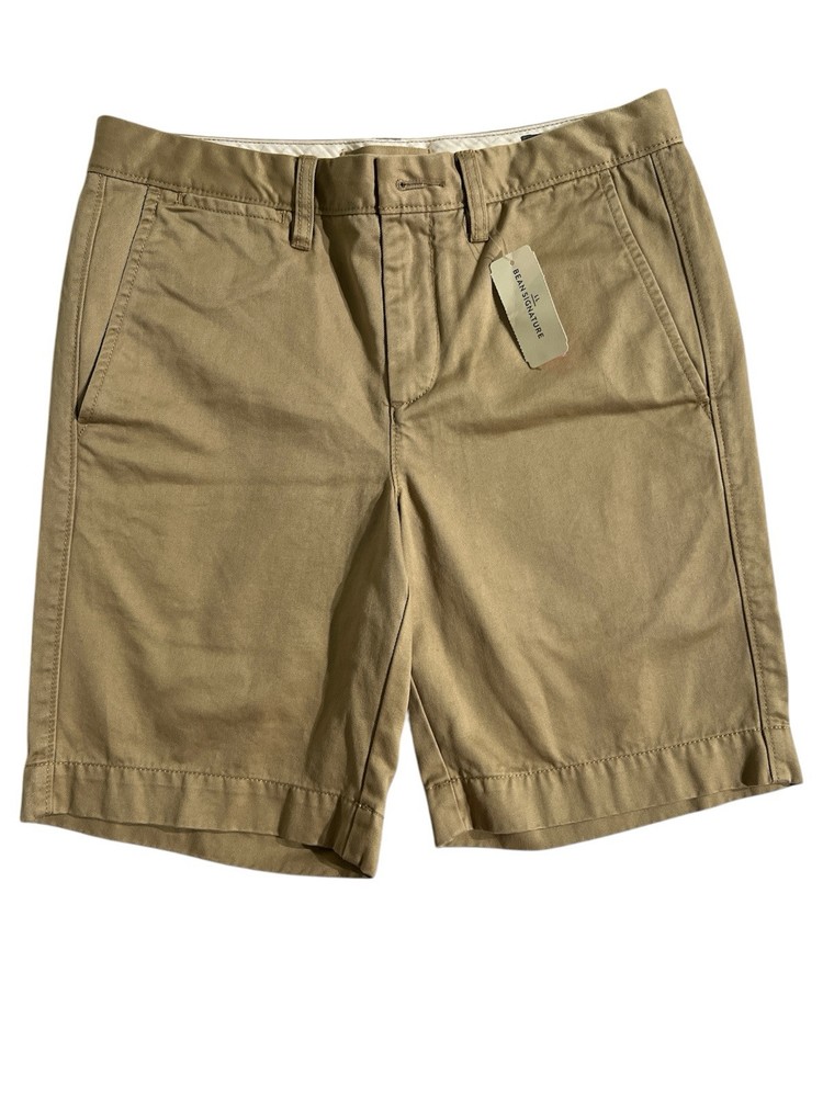 New LL Bean Signature Slim Straight Fit Chino Shorts Dark Khaki  Men's 30W