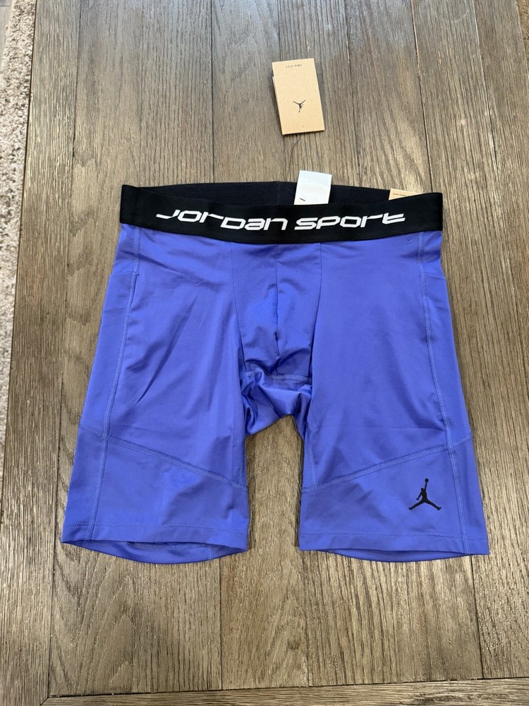 Mens Nike Air Jordan  Spandex Half Tights Compression Shorts Purple L New