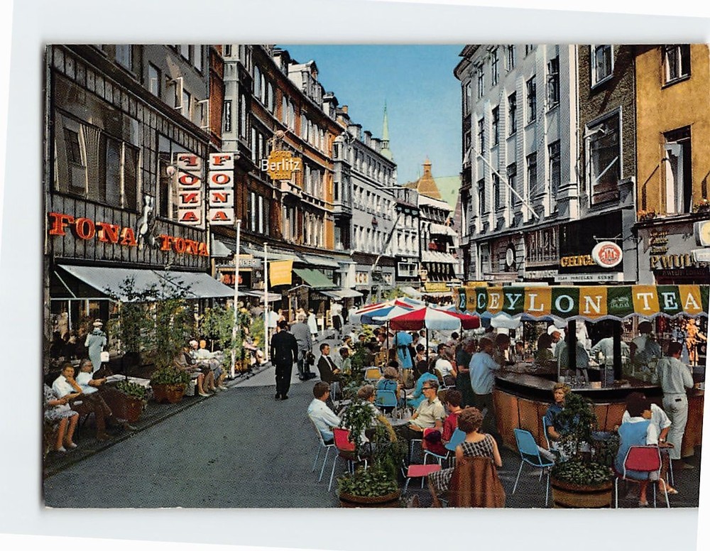 Postcard Street Scene  Vimmelskaftet Copenhagen Denmark