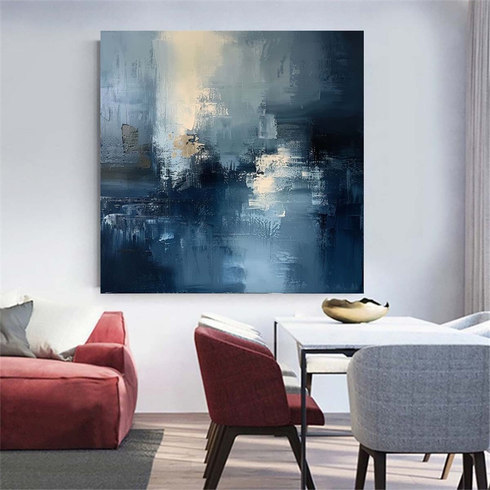 Home Decoration blue abstract oil painting hand painted on canvas Room 31in