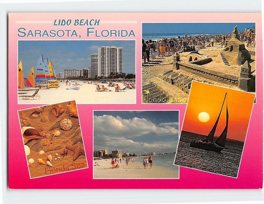 Postcard Lido Beach  Sarasota Florida