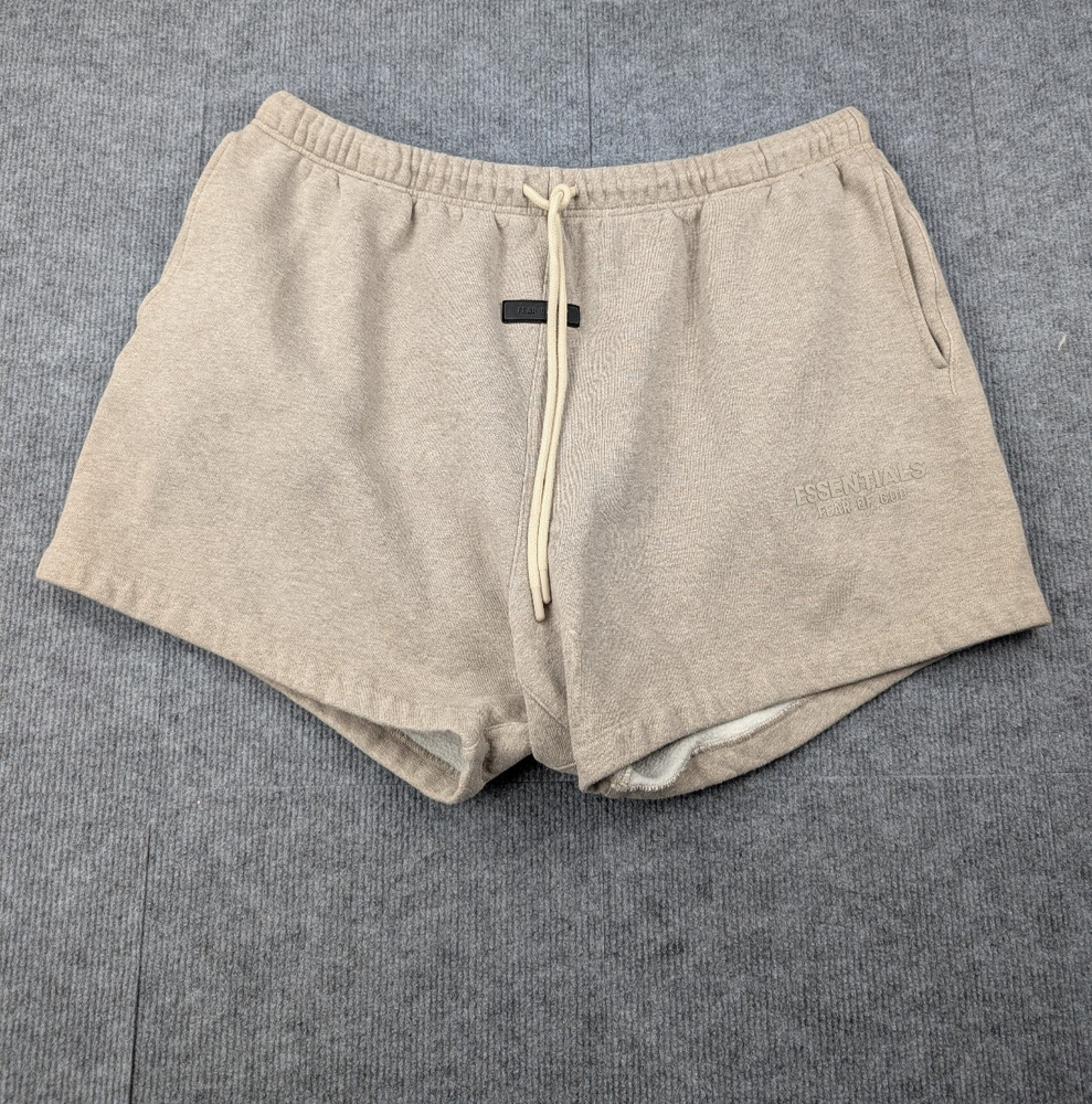 Essentials Fear Of God Sweat Shorts Mens XXL Fleece Relaxed Athleisure Tan Gym