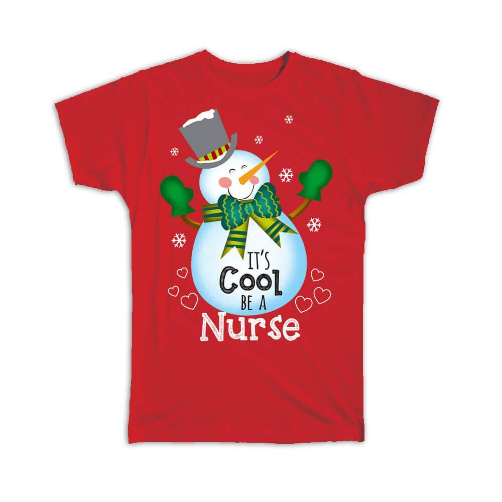 Gift T-Shirt : For Nurse Christmas Snowman Seasons Greetings Coworker Medical
