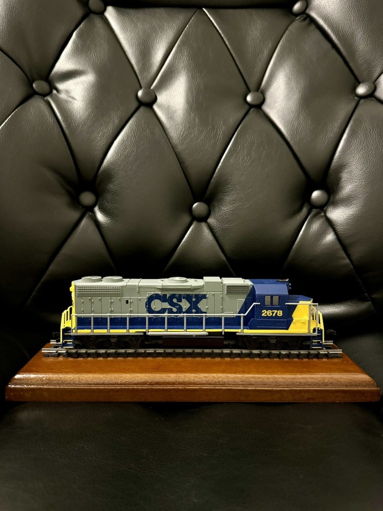 CSX 2678 Train Locomotive on Wooden Stand with Display Box