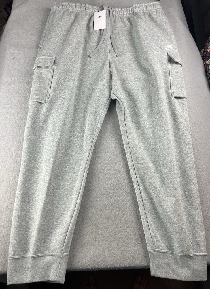 NIKE Men’s Sportswear Club Fleece Cargo Pants Gray Sweatpants CD3129-063 Sz 4XL