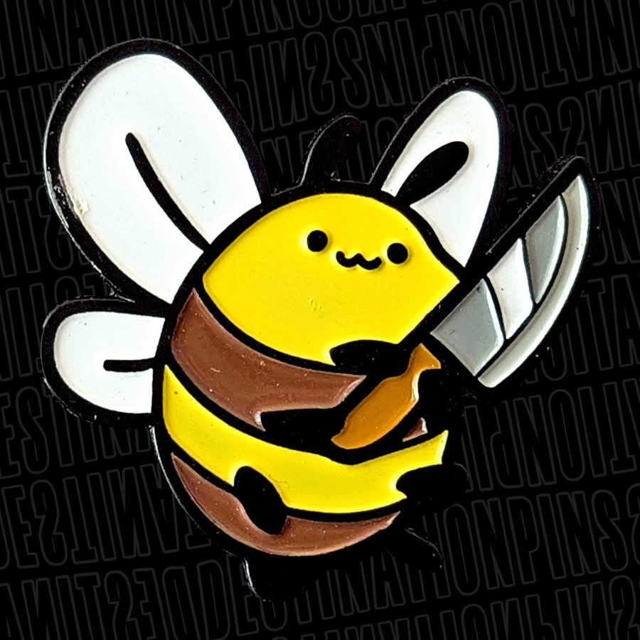 Cute And Deadly Bumblebee With A Knife Cryptid Enamel Pin