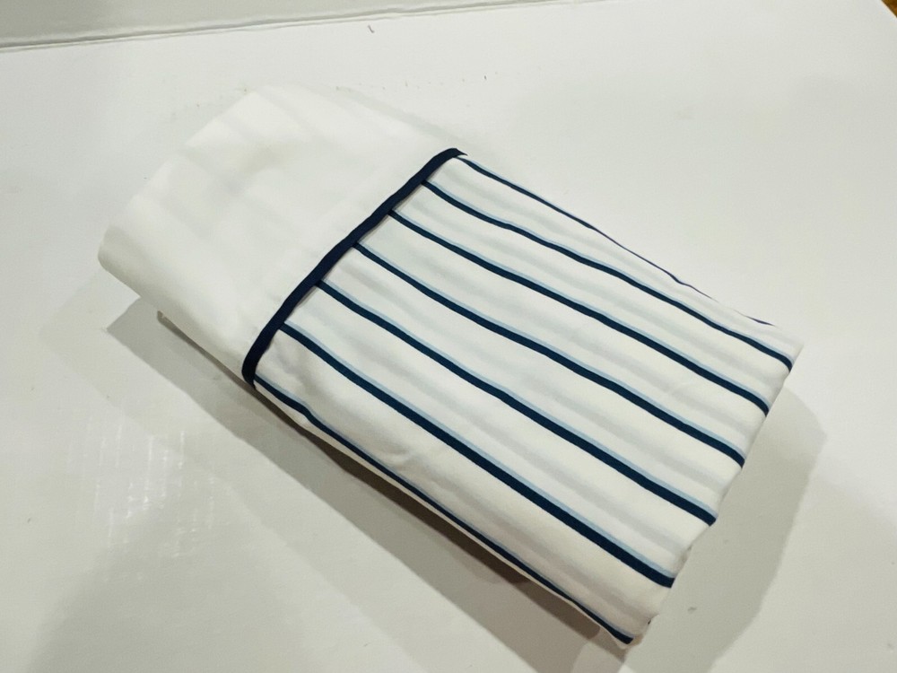 RALPH LAUREN Vintage Blue Label Cape May Blue Shadow Striped Sheet- Size Full