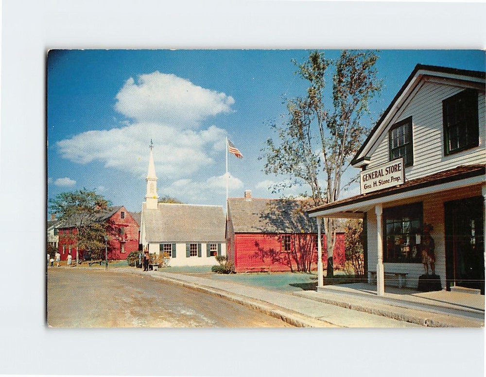 Postcard Street Scene Mystic Seaport Mystic Connecticut USA