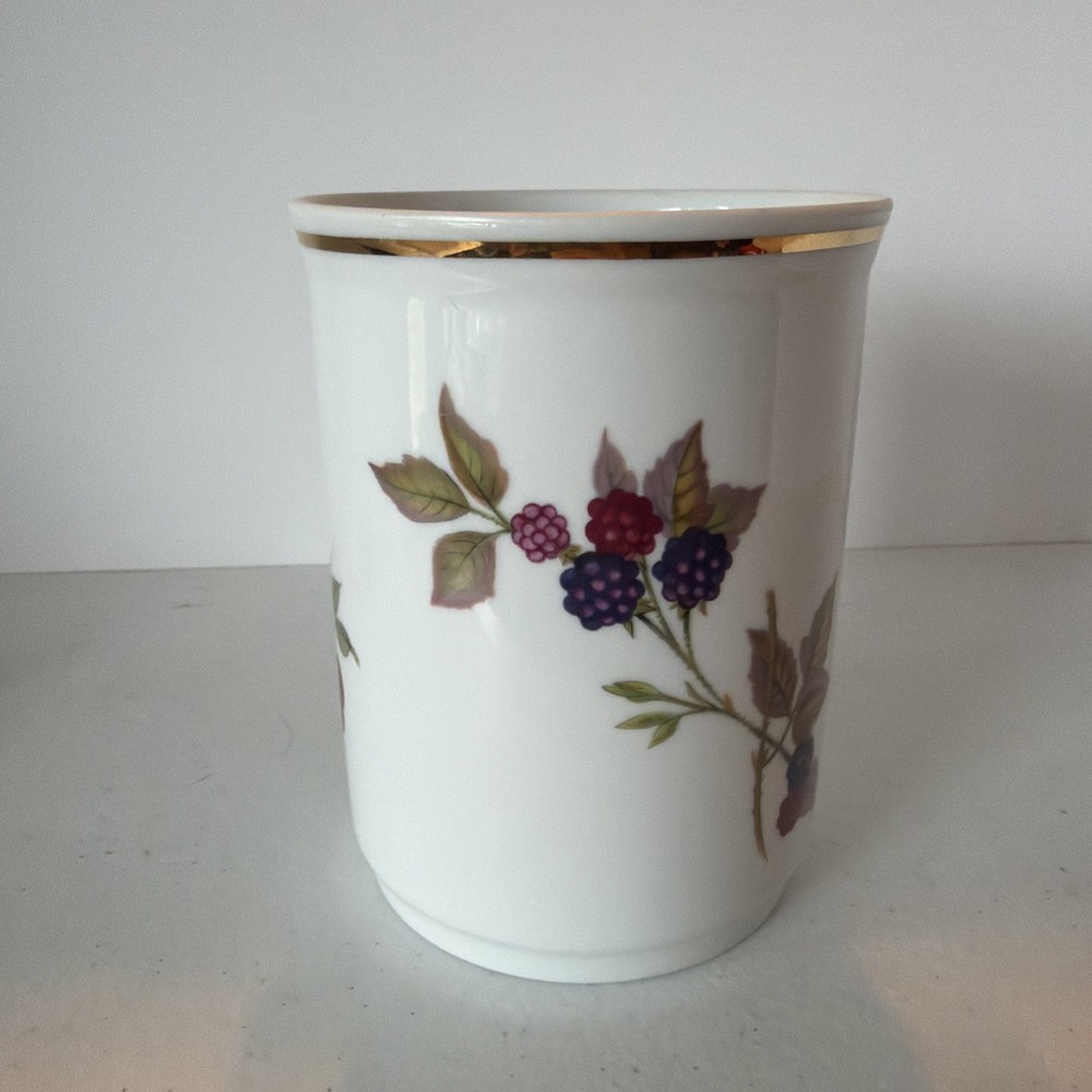 ROYAL WORCESTER Evesham Gold UTENSIL HOLDER (Peach, Cherry, Blackberry)