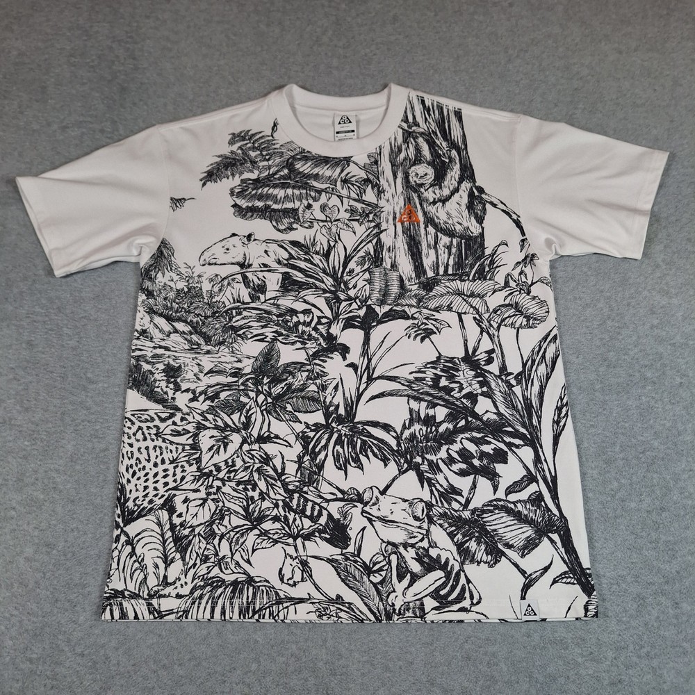 Nike ACG Dri-FIT Jungle Graphic Men Medium White Loose Fit Heavyweight HJ0882