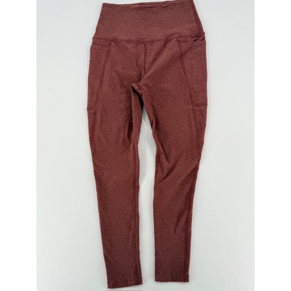 Beyond Yoga High Waisted Leggings Mauve Brown Pocket Size M