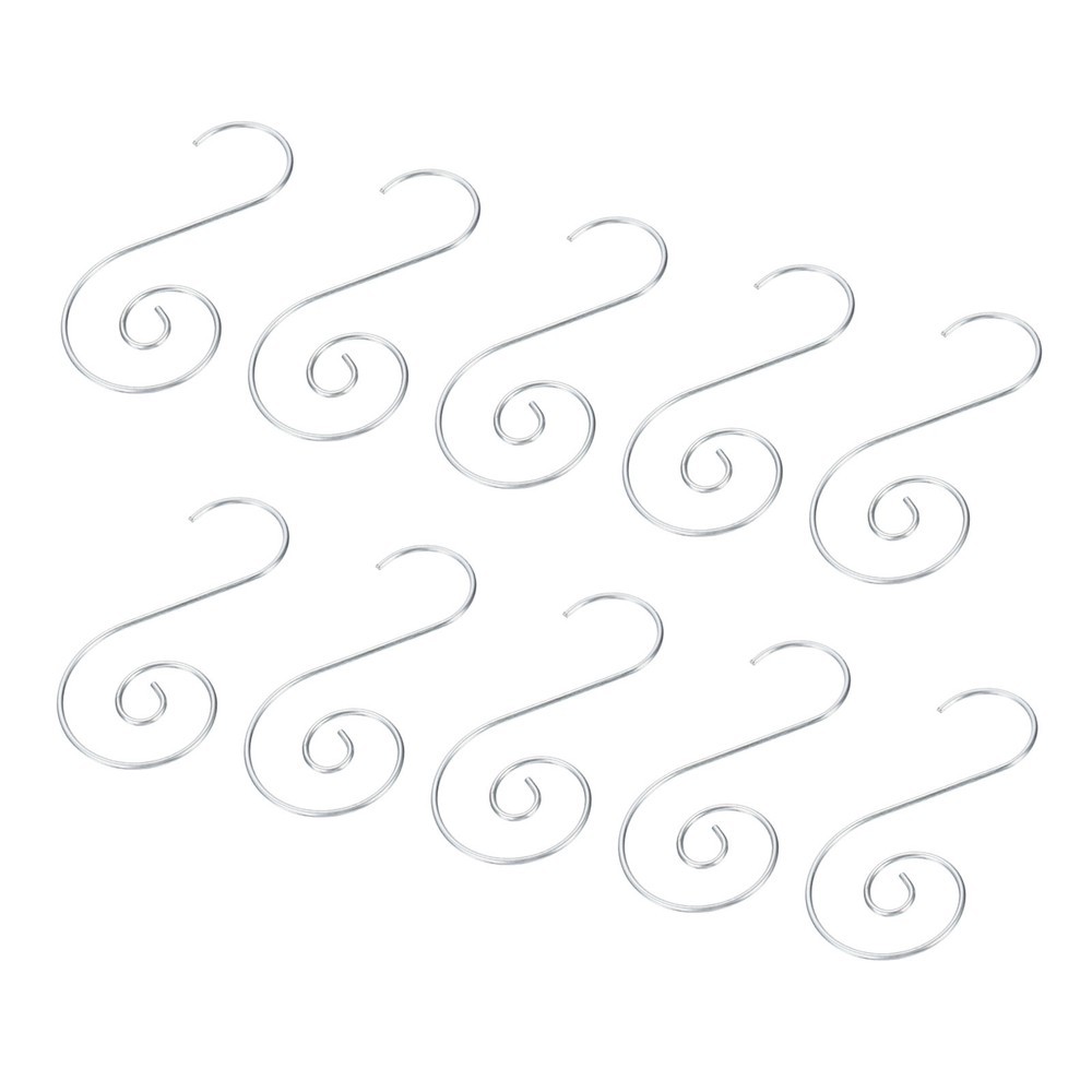 60Pcs Silver S-Shaped Metal Hooks for Ornaments, 1.97x0.98 Inches
