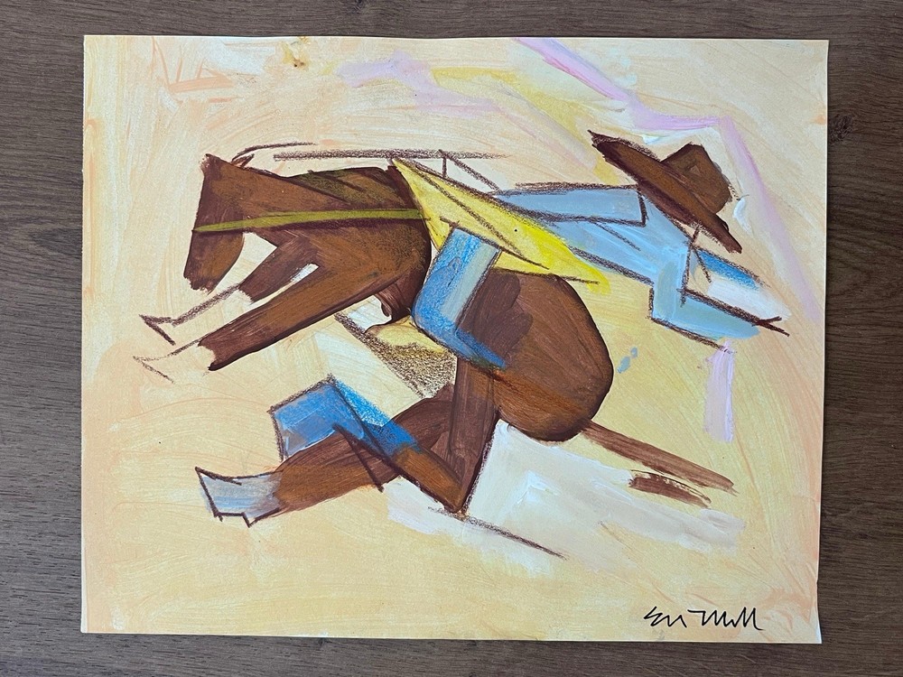 Ed Mell Drawing on paper (Handmade) signed