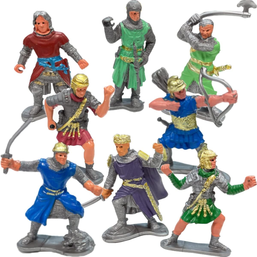 8 PCS Medieval Knight Figures Toy Soldiers Free Standing Figurines for Kids