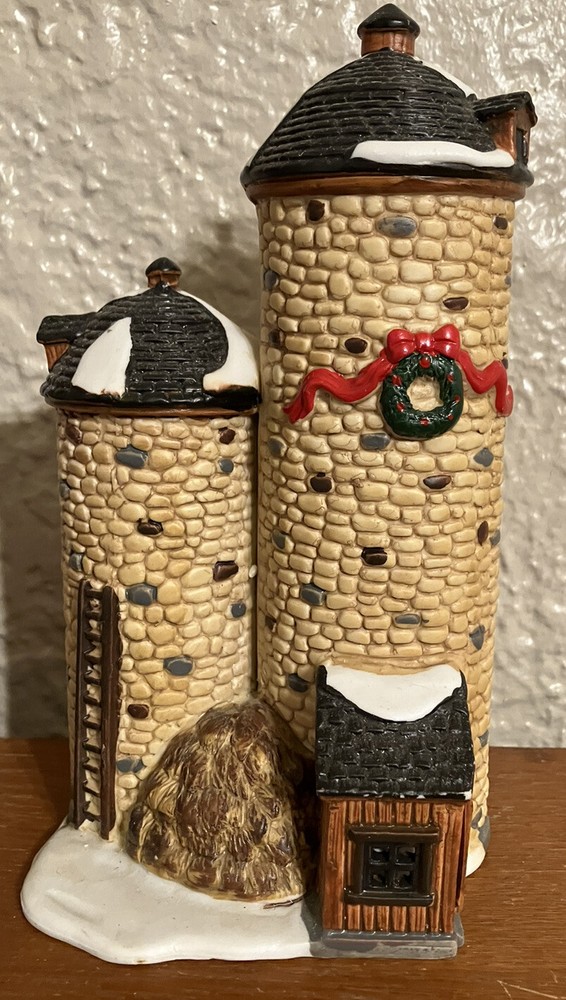 1999 Lemax Christmas Village Silo Landscape Accent Decoration-image