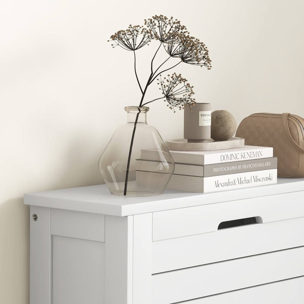 Narrow Shoe Storage Cabinet for Entryway with 3 Flip Drawers