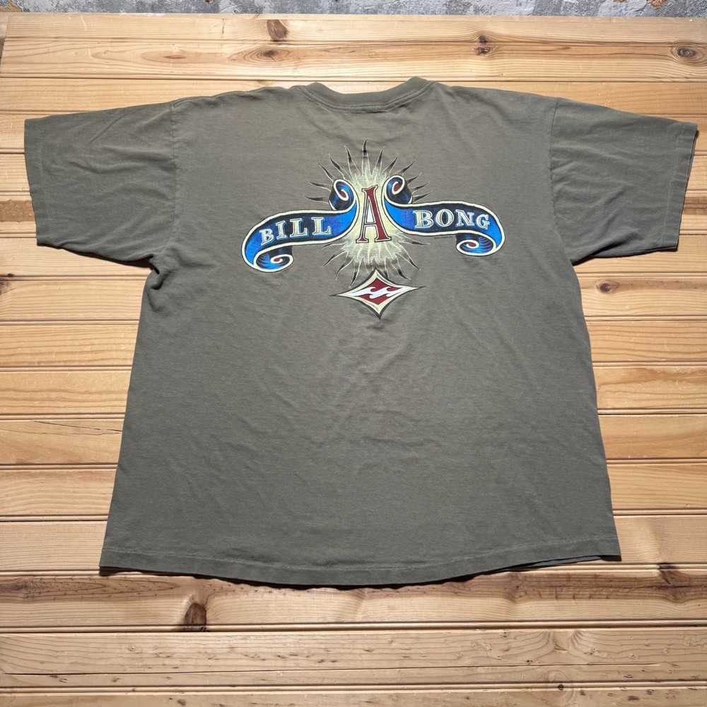 Vintage 1995 Billabong Logo Spell Out Surf  Skate Graphic Souvenir T-Shirt - XL