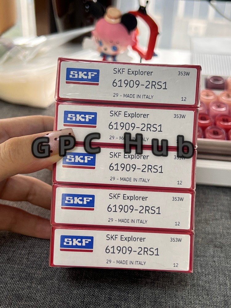5PC SKF 6909 2RS DEEP GROOVE BALL BEARING RUBBER SEALDED 61909 45x68x12 mm