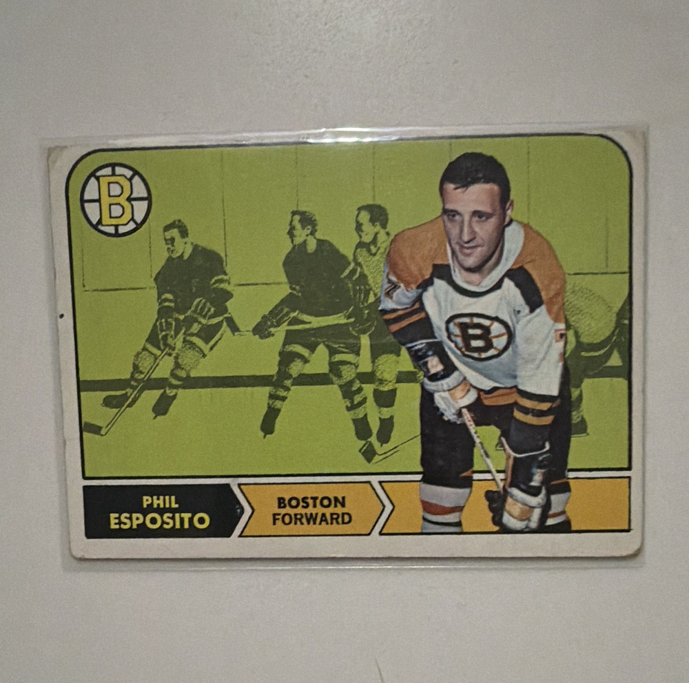 Topps 1968-69 Phil Esposito #7 Boston Bruins NHL Ice Hockey Card