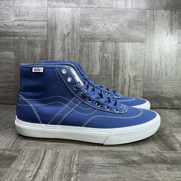 Vans Gilbert Crockett High Top Blue Canvas Skate Shoes Mens 12 721356