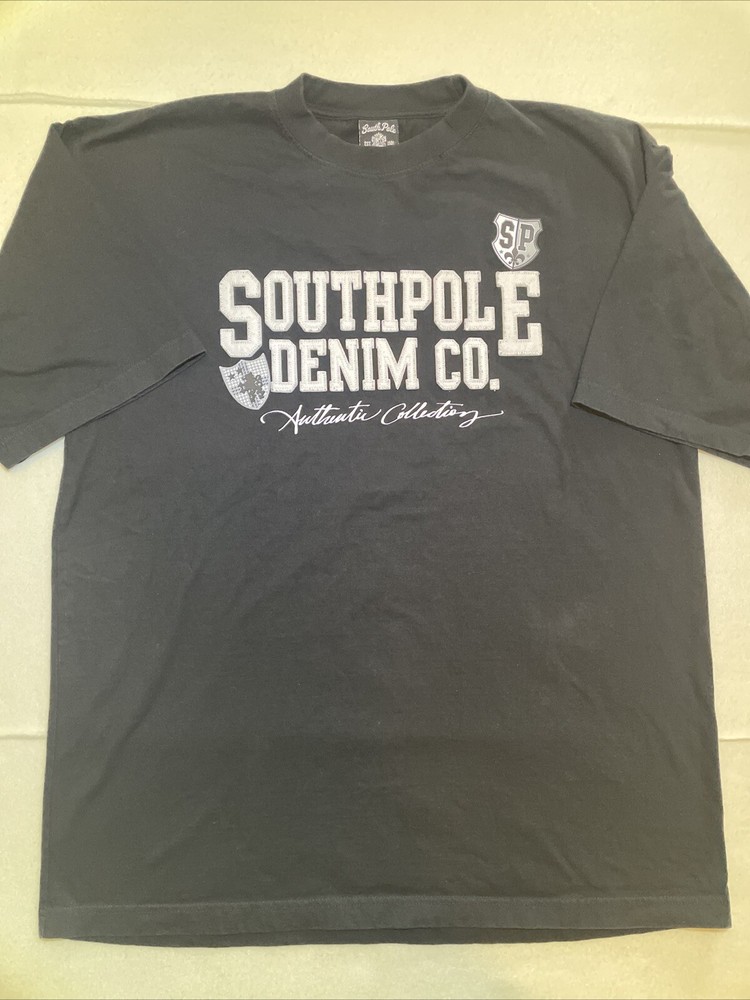 Vintage South Pole T-shirt Black 90’s Y2K Hip Hop Streetwear Men's Size XL