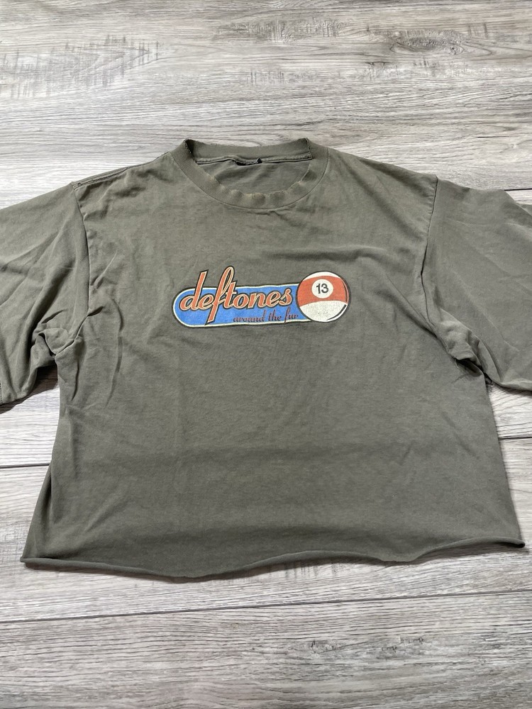 Deftones 1990s 1998 Around The Fur Promo Tee Shirt Green Tour Boxy Cropped Large
