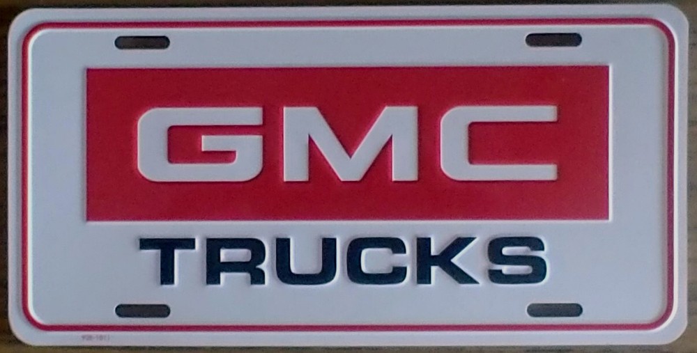 Vintage GMC Embossed Metal License Plate New Old Stock Truck Collectible #2084