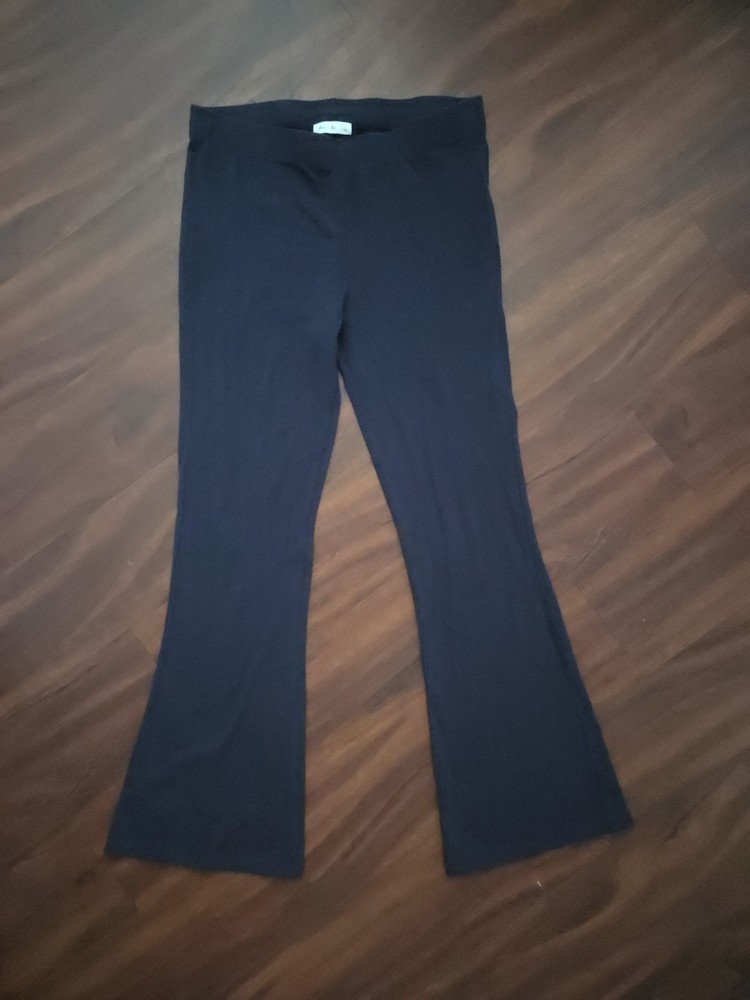 Junior's Size Large Active Cotton Flared Leggings Navy Blue