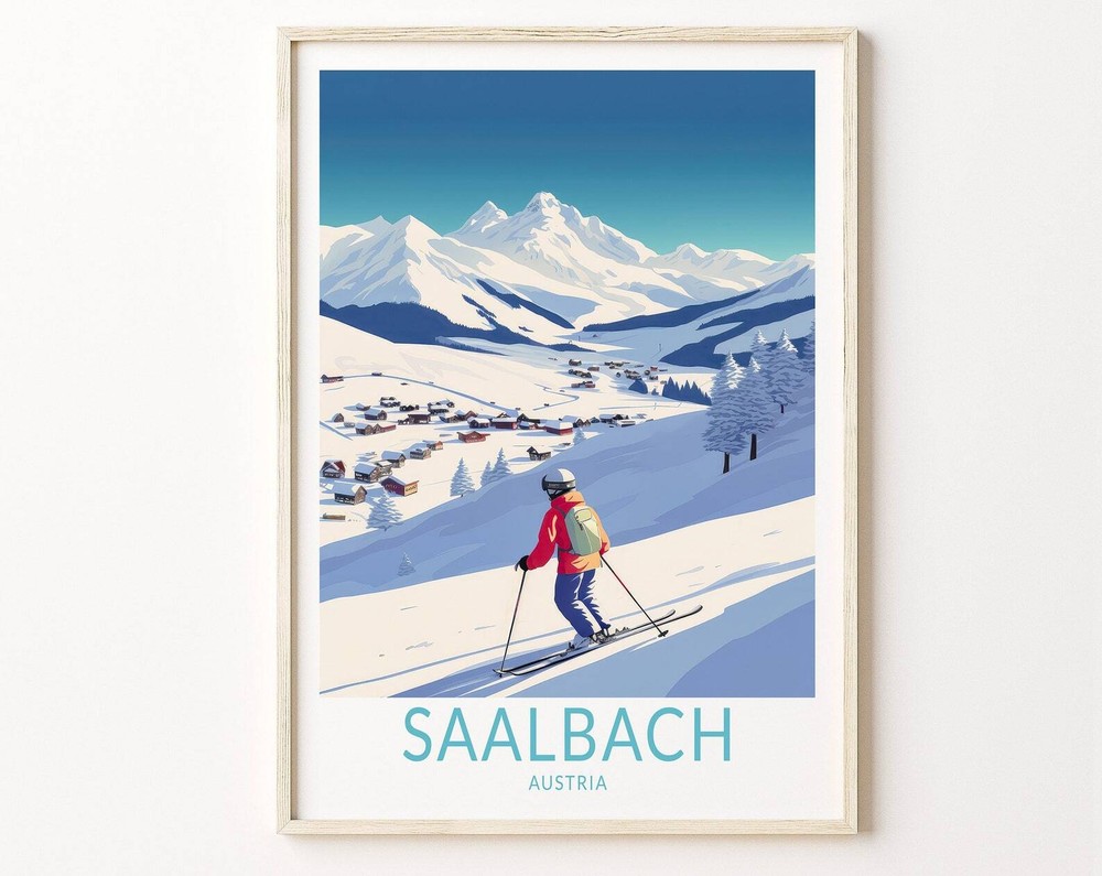Saalbach Travel Print Saalbach Austria Travel Poster Saalbach Austria Wall Art
