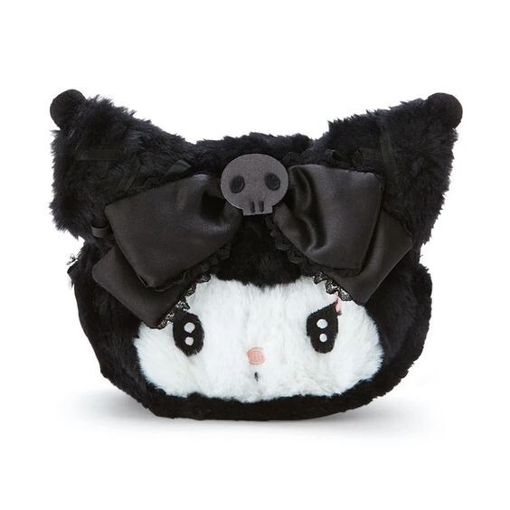 Kuromi Midnight Melokuro Gothic Bunny Face Lolita Maid Cafe Plush Cosmetic Bag