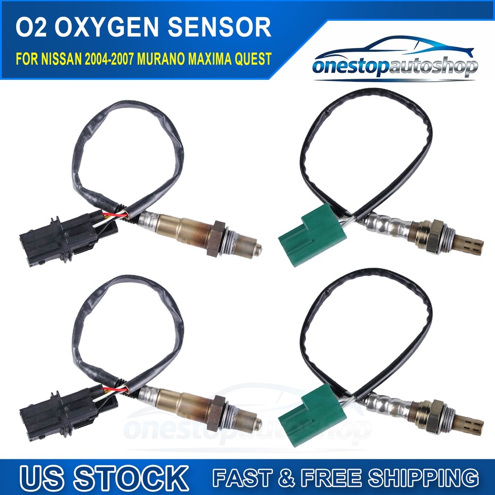 4pcs Oxygen Sensor Upstream & Down For Nissan 2004-2007 Murano Maxima 3.5L Quest