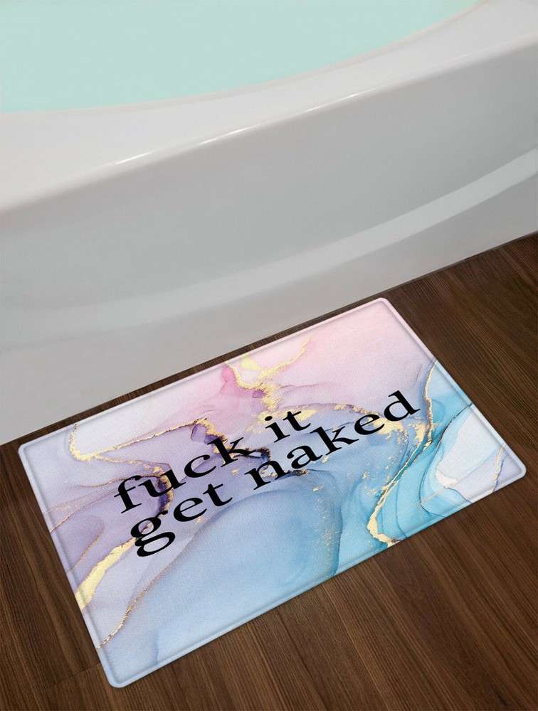 Abstract Natural Marble Texture Non-Slip Door Mat for Bathroom or Kitchen-image