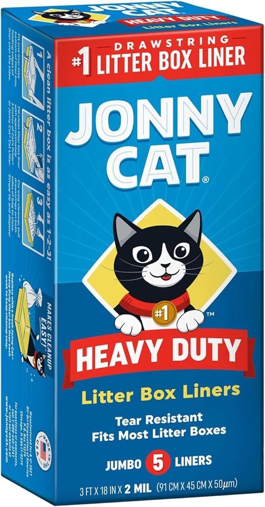 Jonny Cat Heavy Duty Litter Box Liners, Jumbo, 5ct 5 Count, White