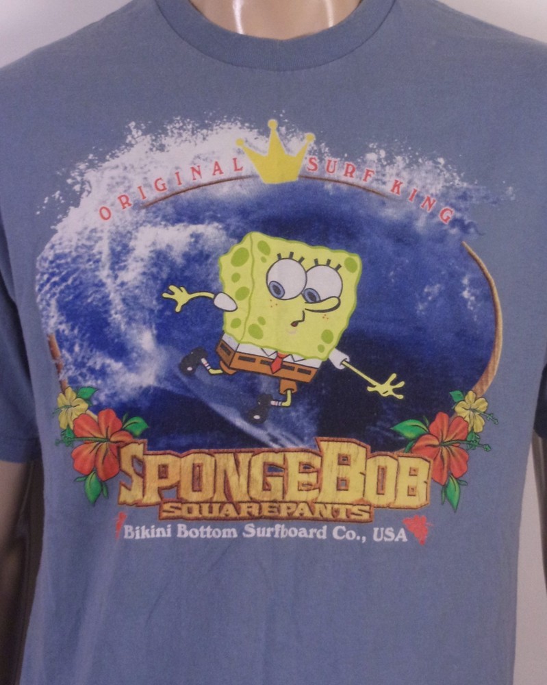 Vintage 90s 00s Y2K Spongebob Squarepants T-Shirt Surf Nickelodeon Cartoon sz L