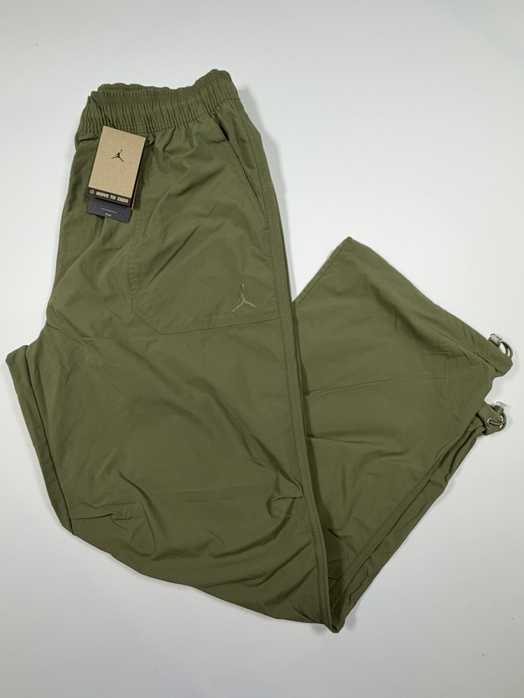 Nike Air Jordan Essentials Nylon Rain Pants Woven Loose Fit Olive Men’s Sz M