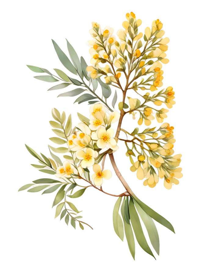 Acacia Watercolor Flower Nature Art Wall Art Print-image