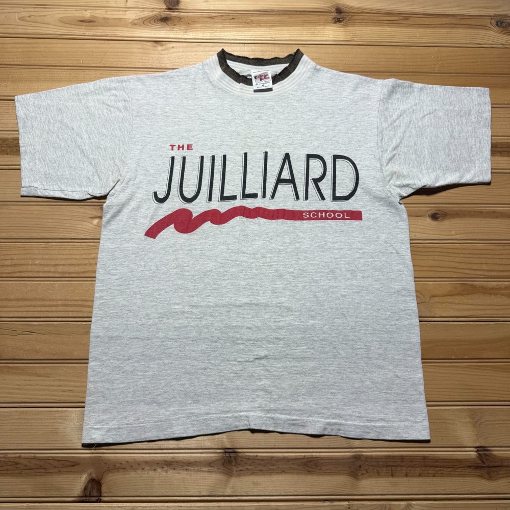 Vintage 90s The Juilliard School NYC Music Arts Graphic T-Shirt USA - Medium