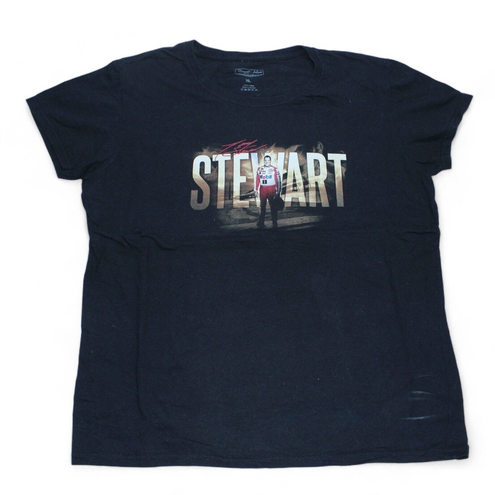 Tony Stewart NASCAR T-Shirt Mens XL Black Racing Speedway Casual Tee
