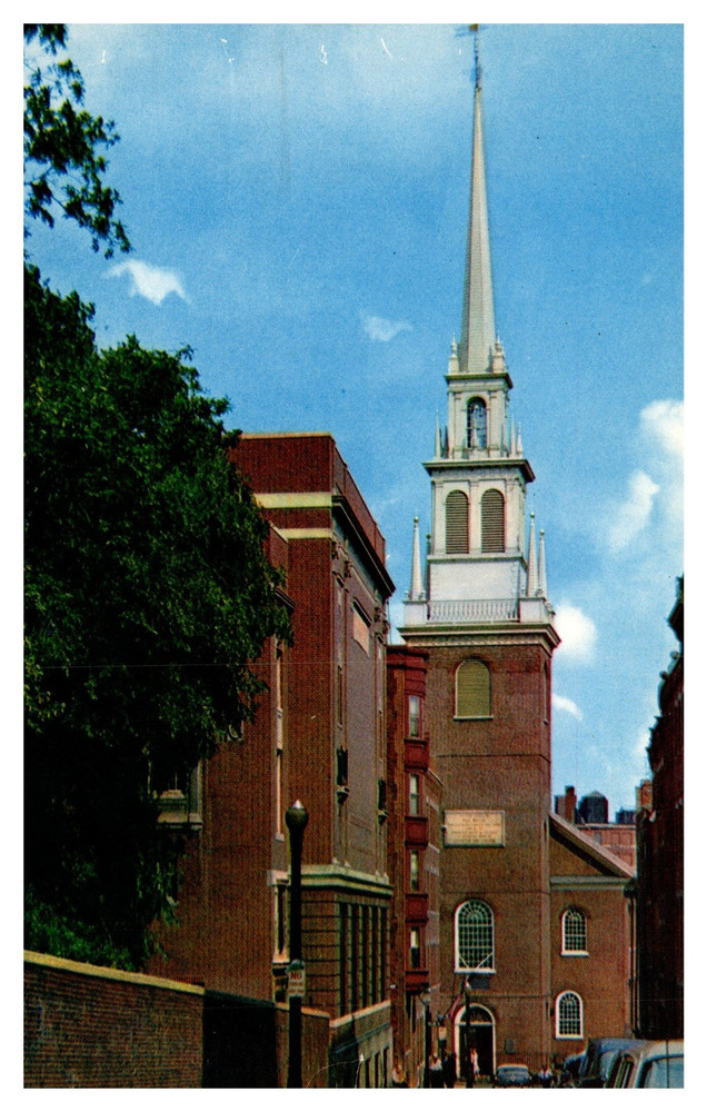 Boston MA Massachusetts Old North Church Salem Street View Chrome Postcard