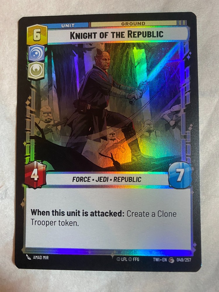STAR WARS UNLIMITED TCG ToR KNIGHT OF THE REPUBLIC Foil Card NM
