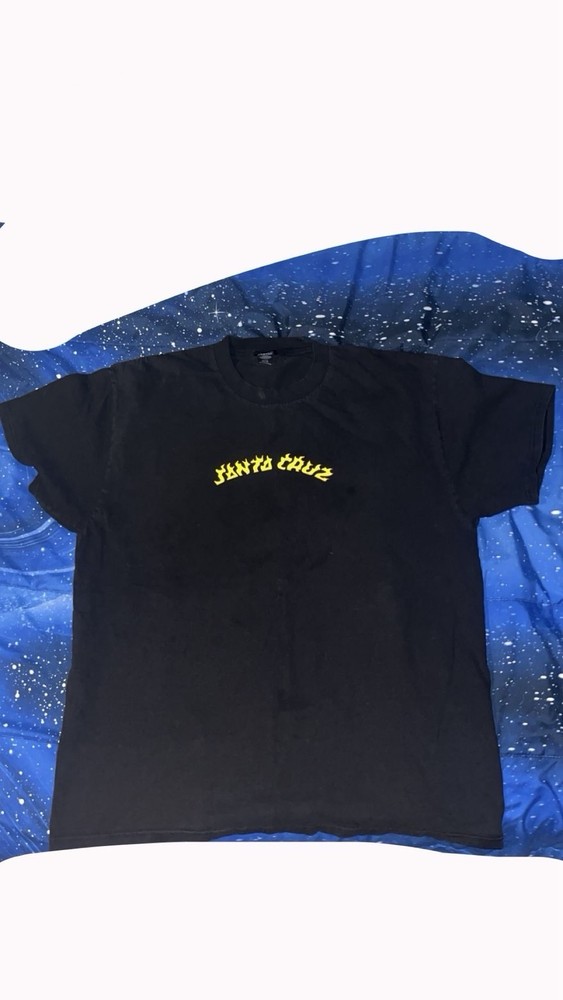 Santa Cruz Men’s Black Cotton Graphic Logo Crew Neck T-Shirt XL