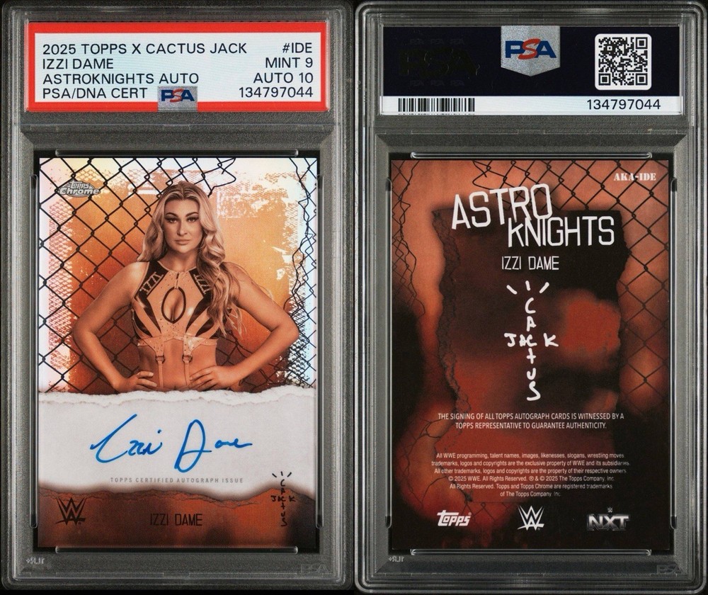 2025 Topps Chrome WWE X Cactus Jack - Astroknights Auto Izzi Dame PSA 9 Auto 10