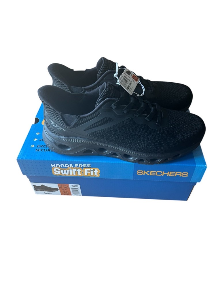 Skechers Men's Hands Free Swift Fit Slip On Memory Foam Shoes Black Size 10.5