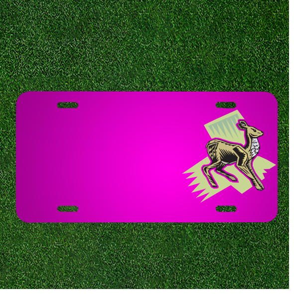 Custom Personalized Car License Plate With Add Names To Green Deer Style Wild