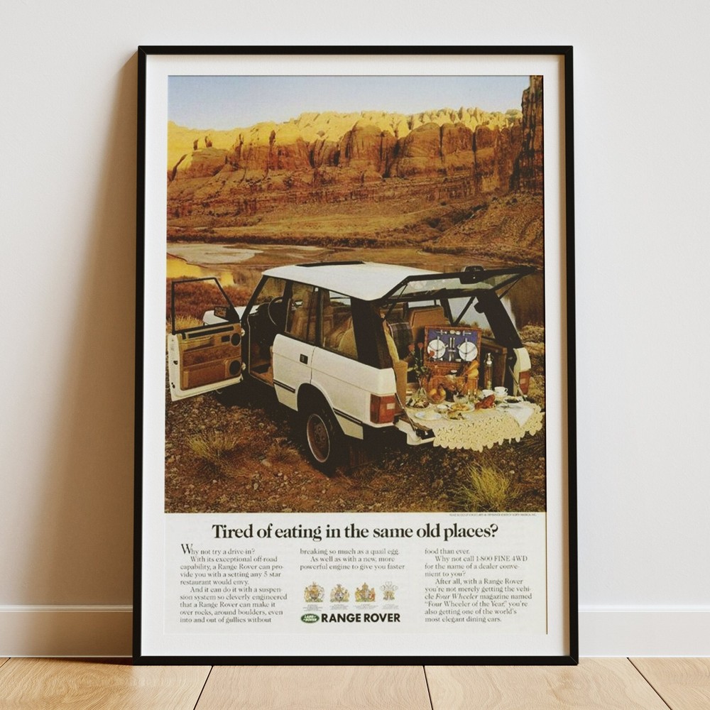 Retro Range Rover Classic Vintage Car Art Print Poster for Wall Decor