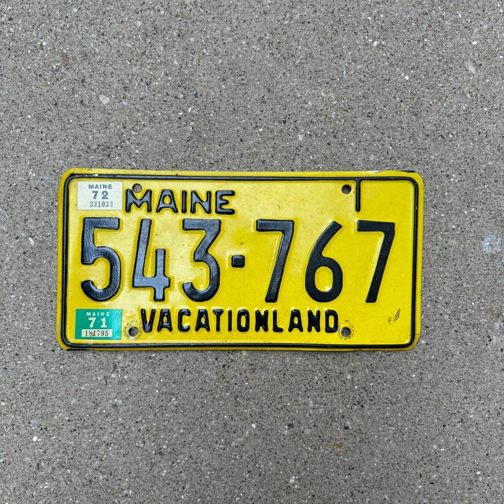 1968 1972 Maine TRUCK License Plate Auto Tag 1 Garage Decor 543 767