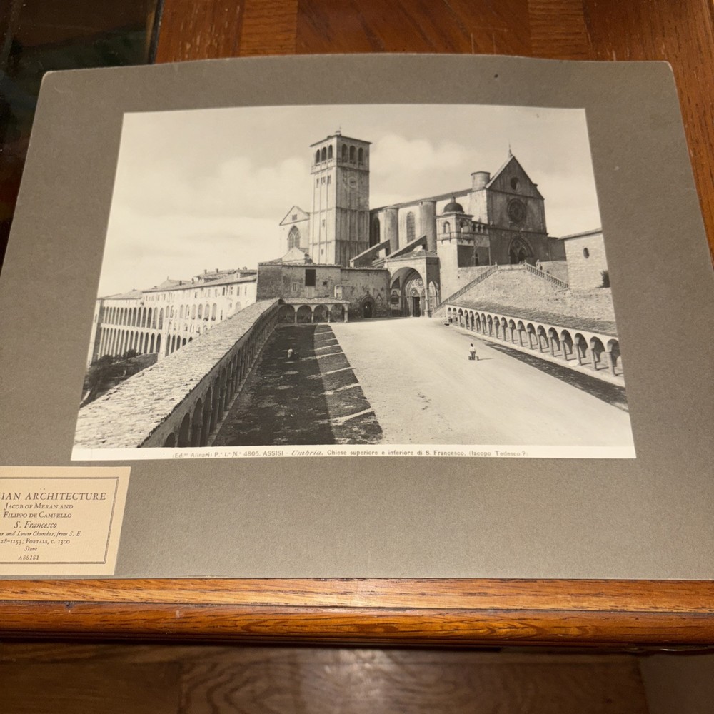 Vintage Assisi San Francesco Cathedral Mounted Italian Architecture Photo